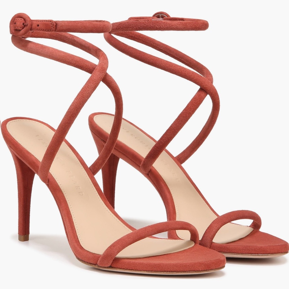 Veronica Beard Marceline Ankle Strap Sandal.Redwood Size 8 NWB & Dust Bag